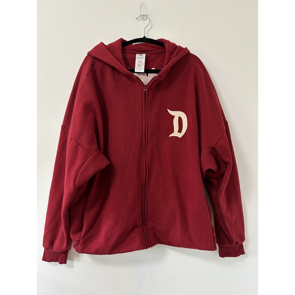 Disney Disneyland Spirit Jersey Hoodie Women XL Red Burgundy Disneycore Zip Up